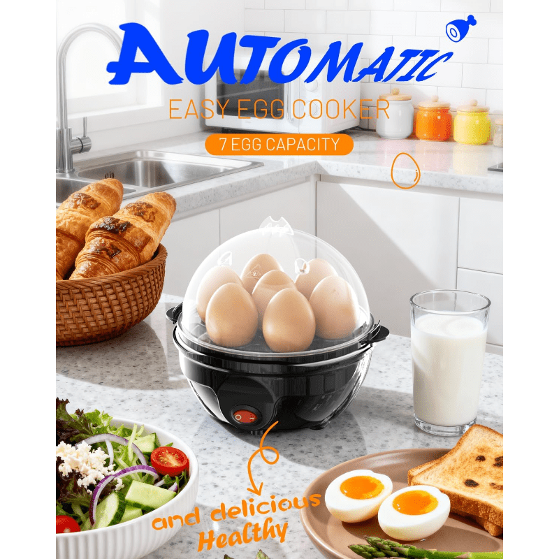 Electric steamed egg cooker | One-touch operation, quick and easy to prevent mistakes, easy to clean, black - PVC material, 220V- 240V power supply, Australian plug - Image 4
