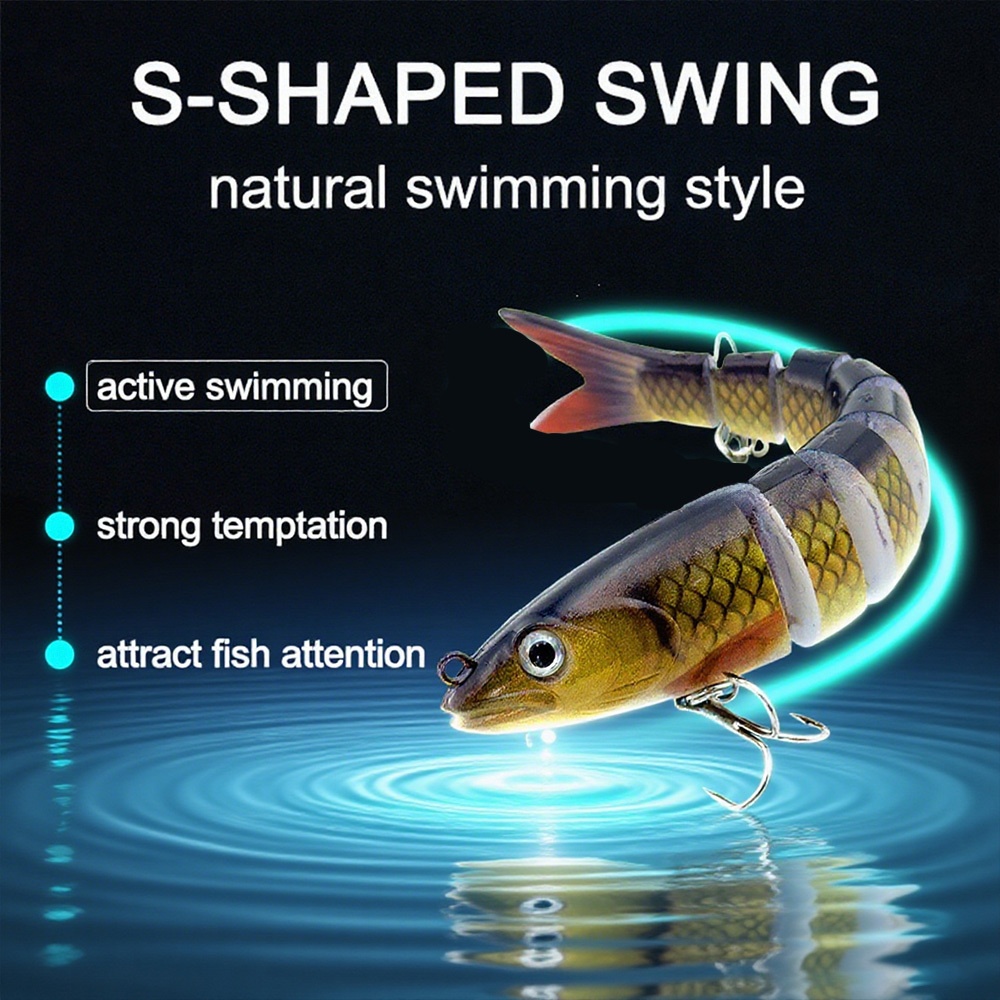 QQNAL5PCS Lure Beginner Set - 7-section sink bait suitable for both fresh and saltwater, stylish swimming style, long-distance casting without breaking the line, comes with a waterproof box, catch all species of bass, trout, and pike in one net. - Image 4