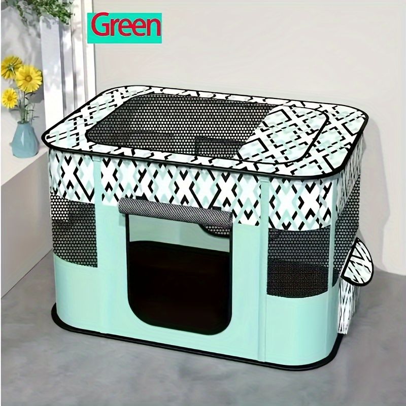 1 piece hot sale cat nursery pet nursery, foldable with a black handbag cat dog cage fence dog cat bed pet supplies tent puppy kitten nursery - Image 3