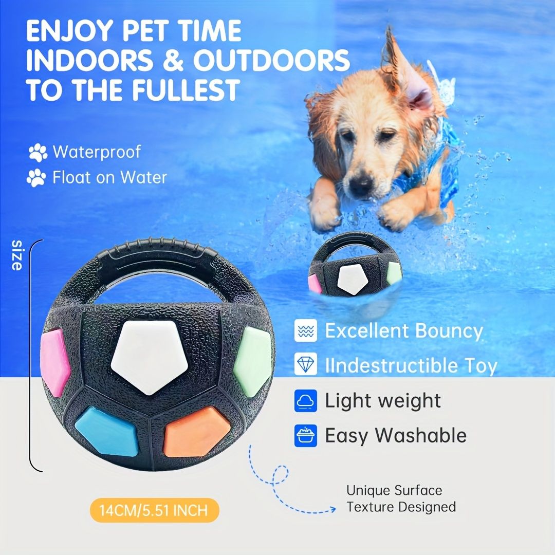 Football-shaped pet dog toys, sturdy and durable tooth-grinding training toys, squeaking sound toys - Image 2