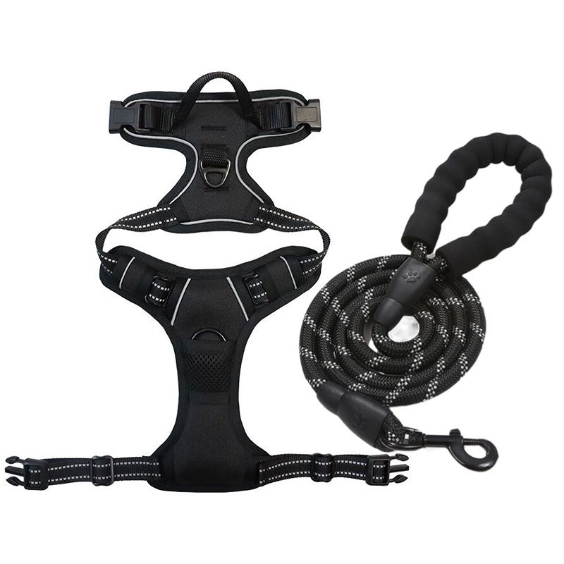 Anti-escape dog harness & leash, soft and comfortable breathable dog vest, reflective in the night, suitable for walking medium and large dogs. - Image 1
