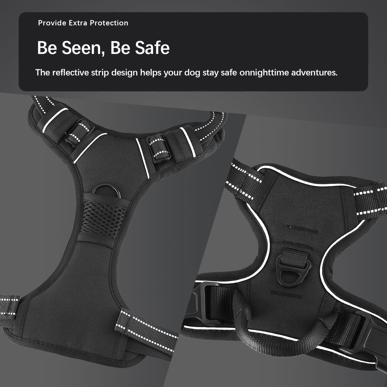 Anti-escape dog harness & leash, soft and comfortable breathable dog vest, reflective in the night, suitable for walking medium and large dogs. - Image 7