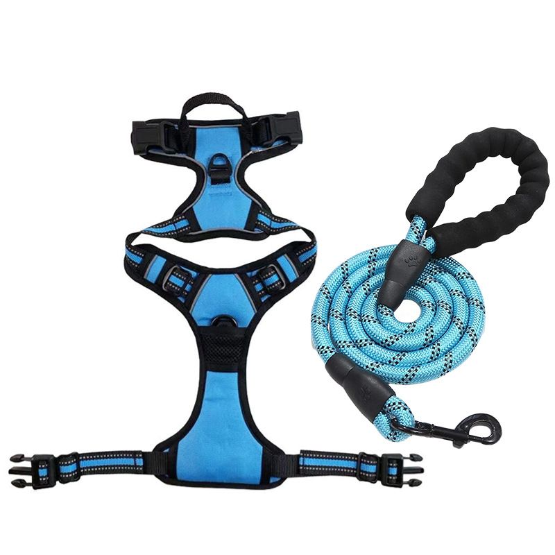 Anti-escape dog harness & leash, soft and comfortable breathable dog vest, reflective in the night, suitable for walking medium and large dogs. - Image 1
