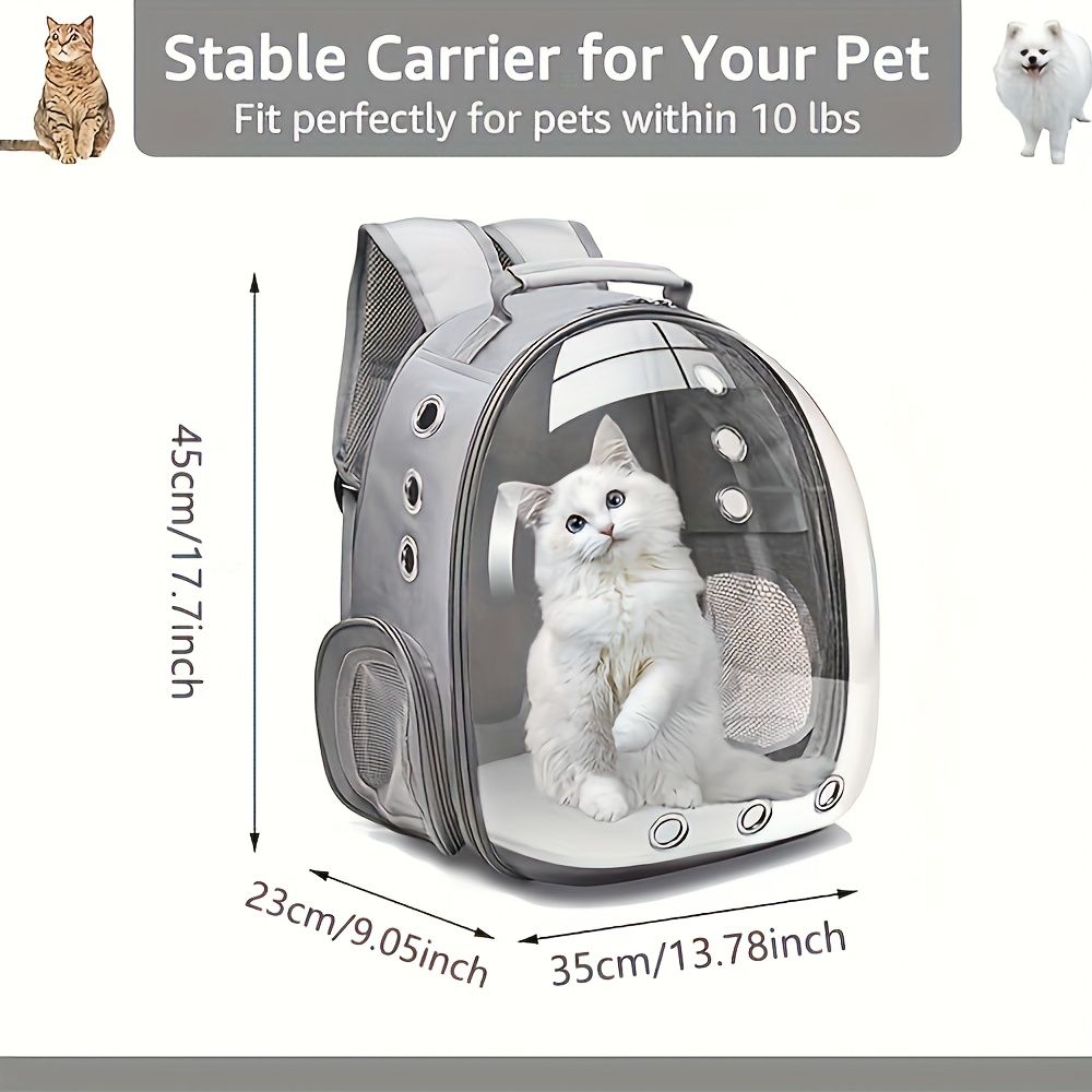 1 space capsule pet backpack - breathable transparent travel carry-on box, suitable for cats and small dogs, with zipper, portable, suitable for outdoor exploration, pet carry-on box, modern pet accessories, secure zipper closure - Image 2