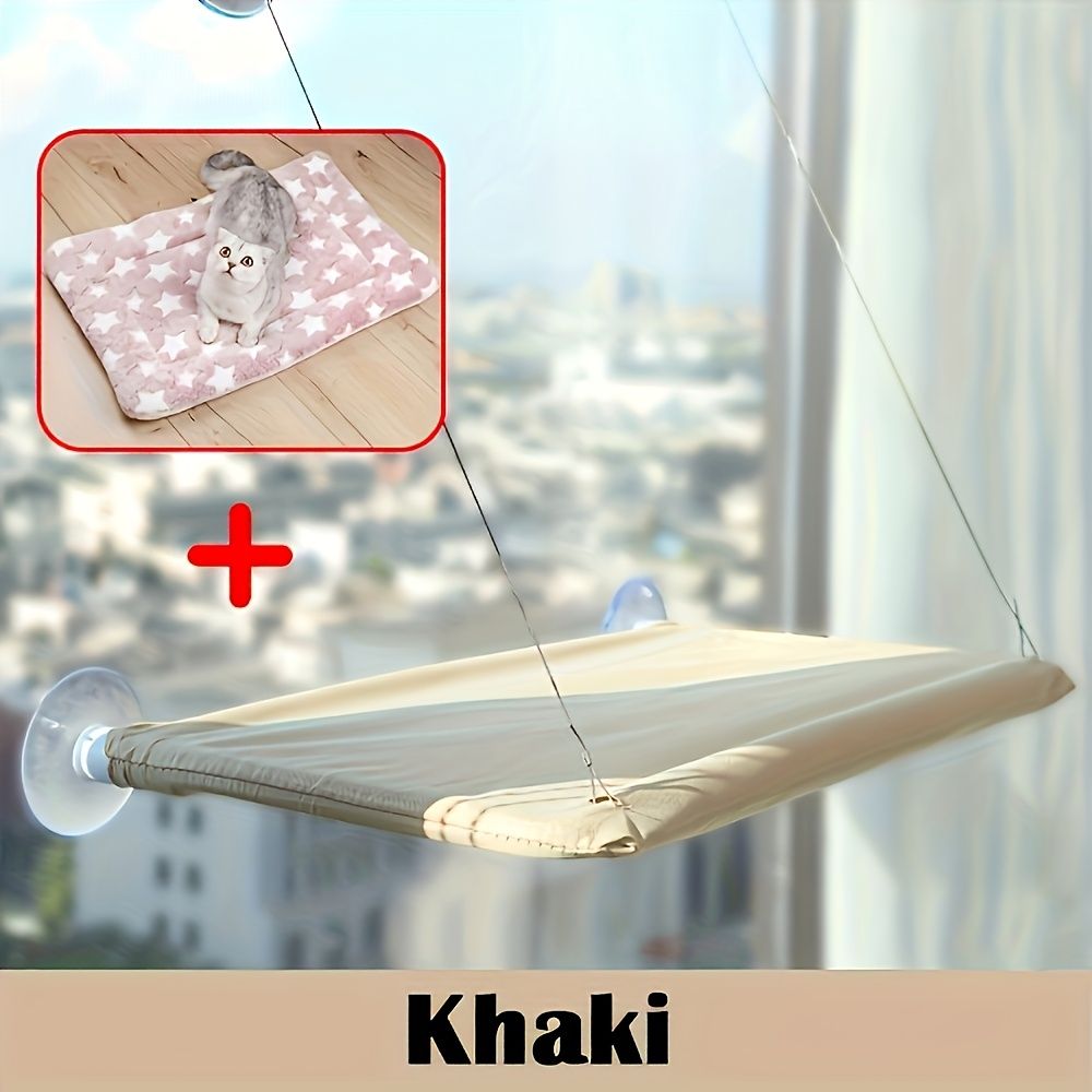 Cat hammock suction cup hanging nest pet bed removable washable cat house sunbathing platform hammock summer cat house four seasons universal - Image 2
