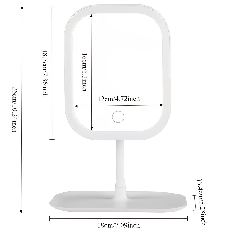 LED makeup mirror, lighted sink mirror, 3-light mode lighting makeup mirror, touch control, portable stand and foldable compact mirror, Light makeup table, rechargeable battery, portable LED makeup mirror, women's Christmas gift, suitable for home / bedro - Image 4