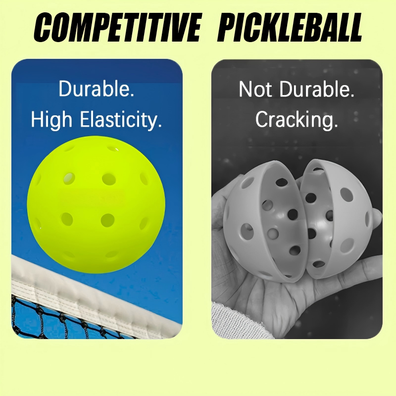 12 pairs of Pickleball, 40-hole seamless one-piece design, aerodynamic construction, excellent stability, rough matte surface enhances ball control, suitable for competitive Pickleball games - Image 2