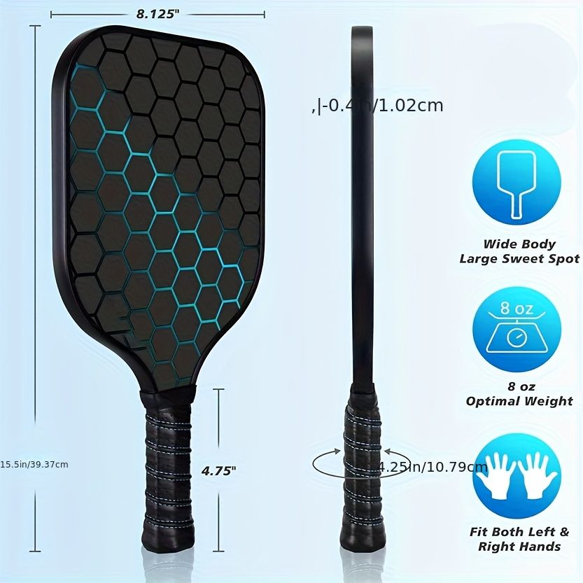 Double racket, Pickleball racket set, glass fiber graphite Pickleball racket set , Pickleball racket equipment with ball, equipment suitable for beginners and professionals - Image 2