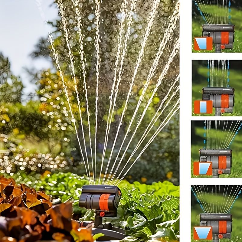 1 garden sprinkler with 16 nozzles, 180° rotating adjustable head, automatic irrigation system, wide coverage, easy to install, no power required, suitable for lawn and garden watering - Image 1