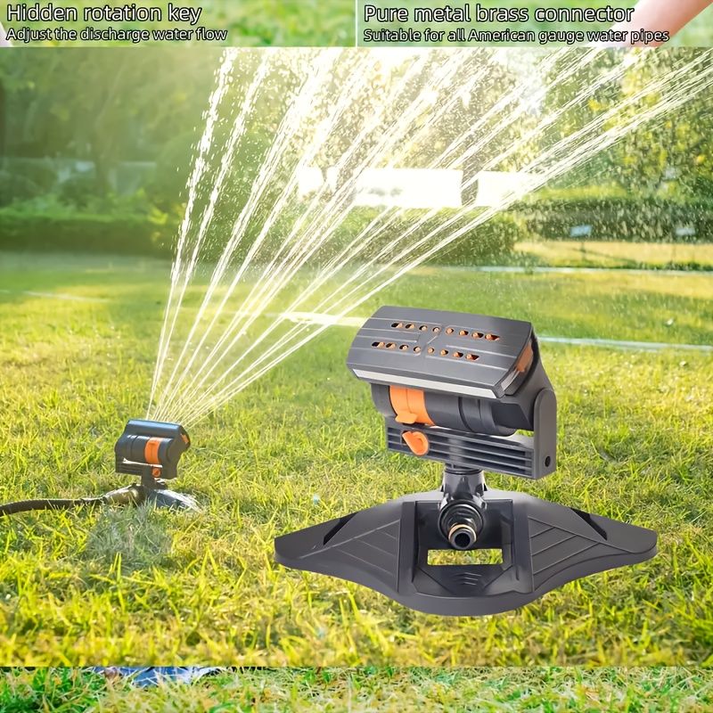 1 garden sprinkler with 16 nozzles, 180° rotating adjustable head, automatic irrigation system, wide coverage, easy to install, no power required, suitable for lawn and garden watering - Image 3