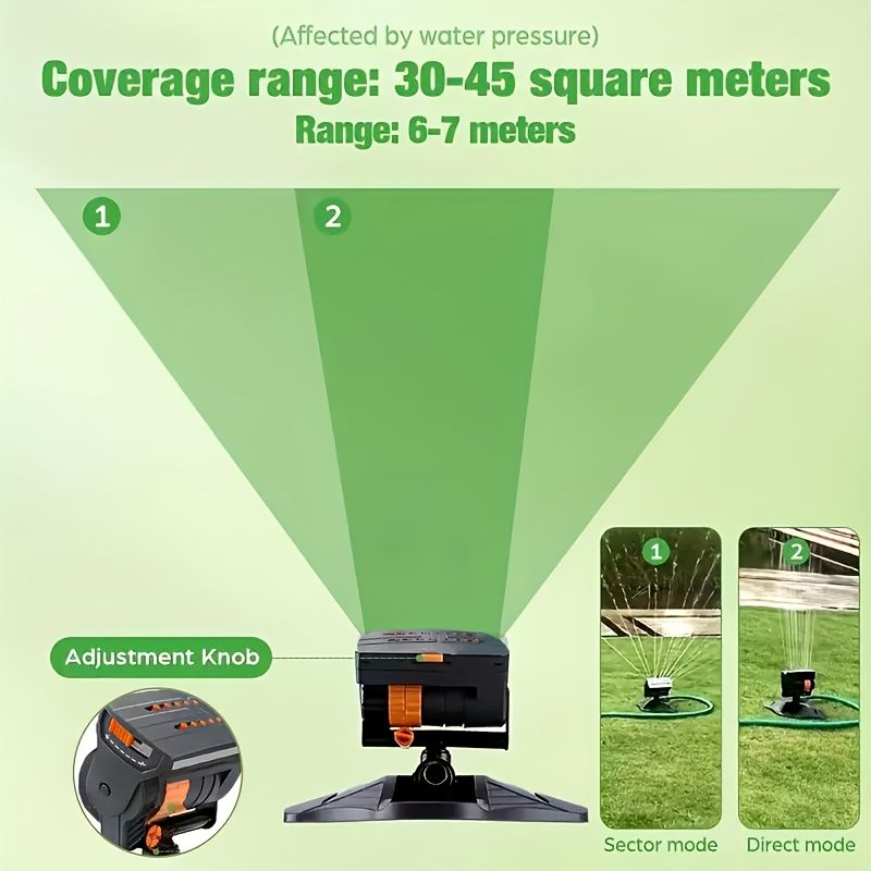1 garden sprinkler with 16 nozzles, 180° rotating adjustable head, automatic irrigation system, wide coverage, easy to install, no power required, suitable for lawn and garden watering - Image 7