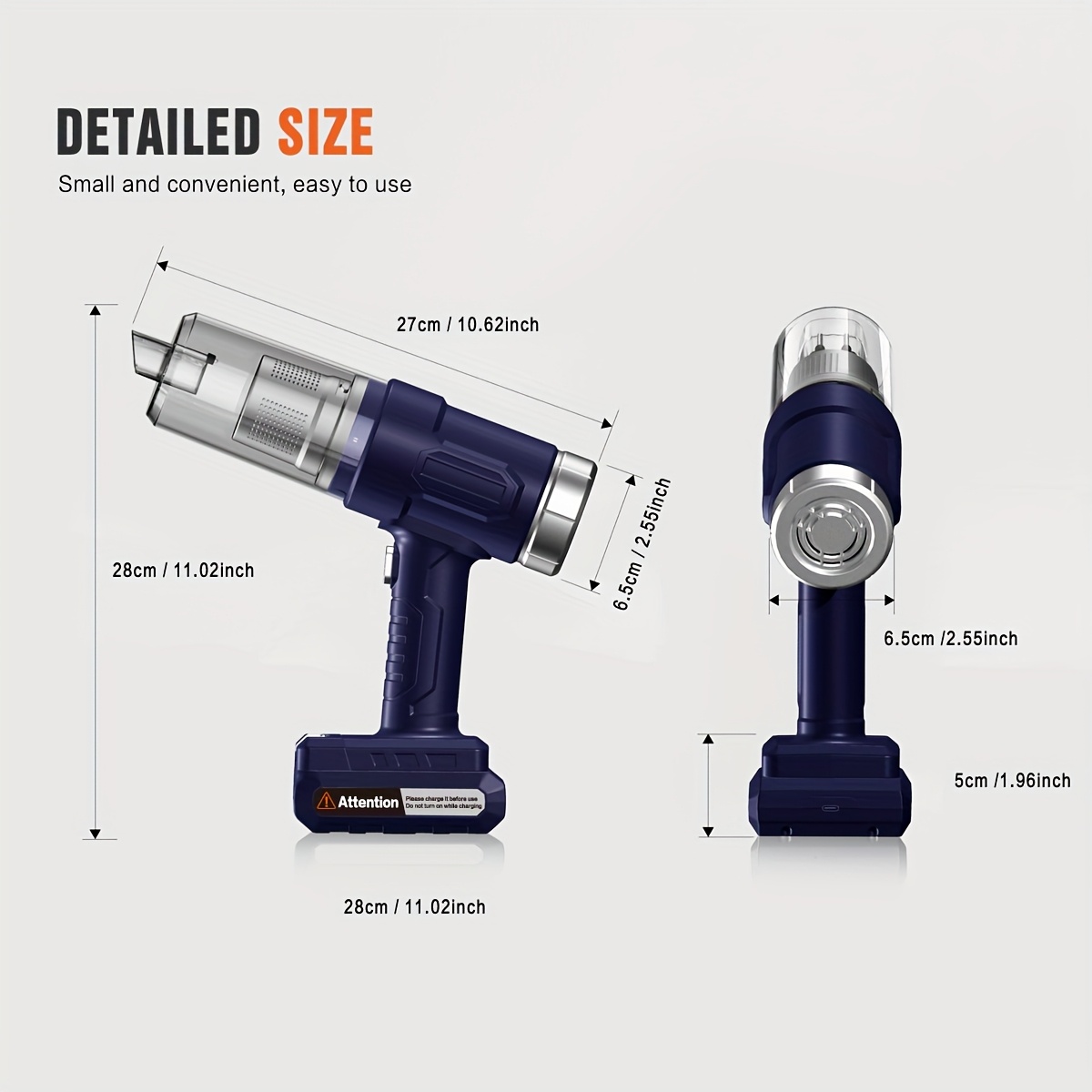 New upgraded wireless handheld car vacuum cleaner, rechargeable, 10000 Pa super strong suction power, two 2000mAh long-lasting batteries, washable dual filter, low noise, suitable for cars and homes, portable and durable car vacuum cleaner Car vacuum clea - Image 2