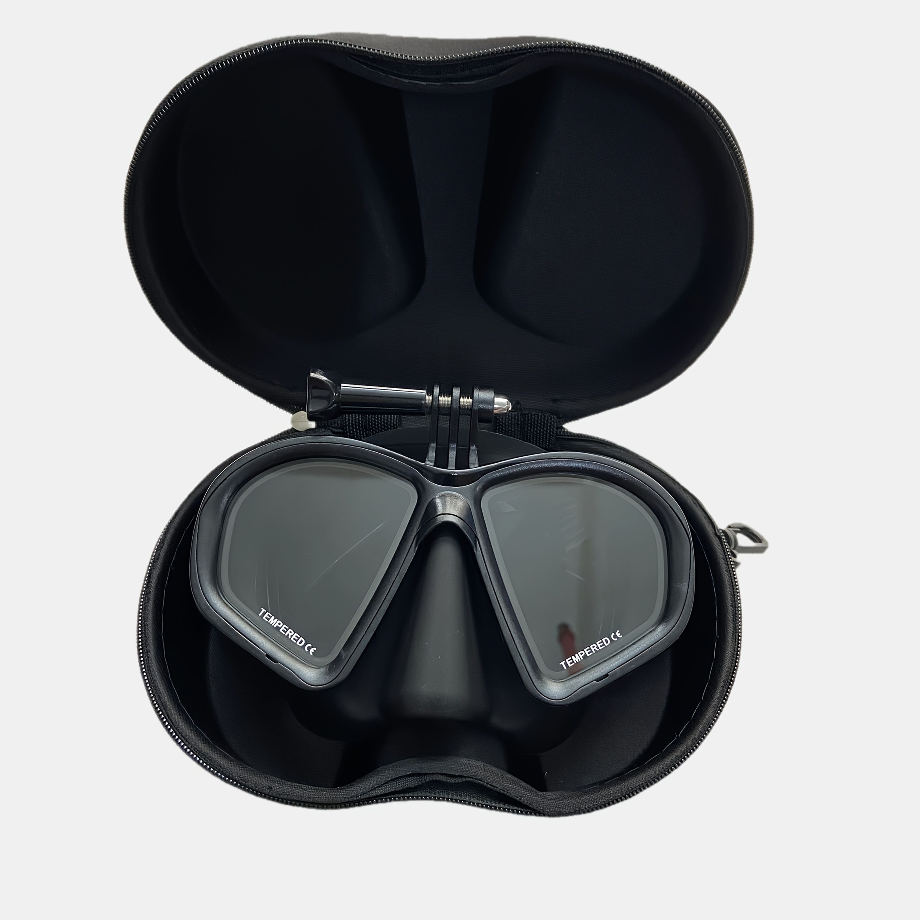 Professional adult small face free diving mask snorkeling mask box set, high-definition tempered glass electroplated lens, no / with camera bracket base snorkeling mask, small face fishing hunting snorkeling seaside play mask equipment - Image 1