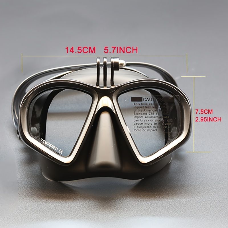 Professional adult small face free diving mask snorkeling mask box set, high-definition tempered glass electroplated lens, no / with camera bracket base snorkeling mask, small face fishing hunting snorkeling seaside play mask equipment - Image 4