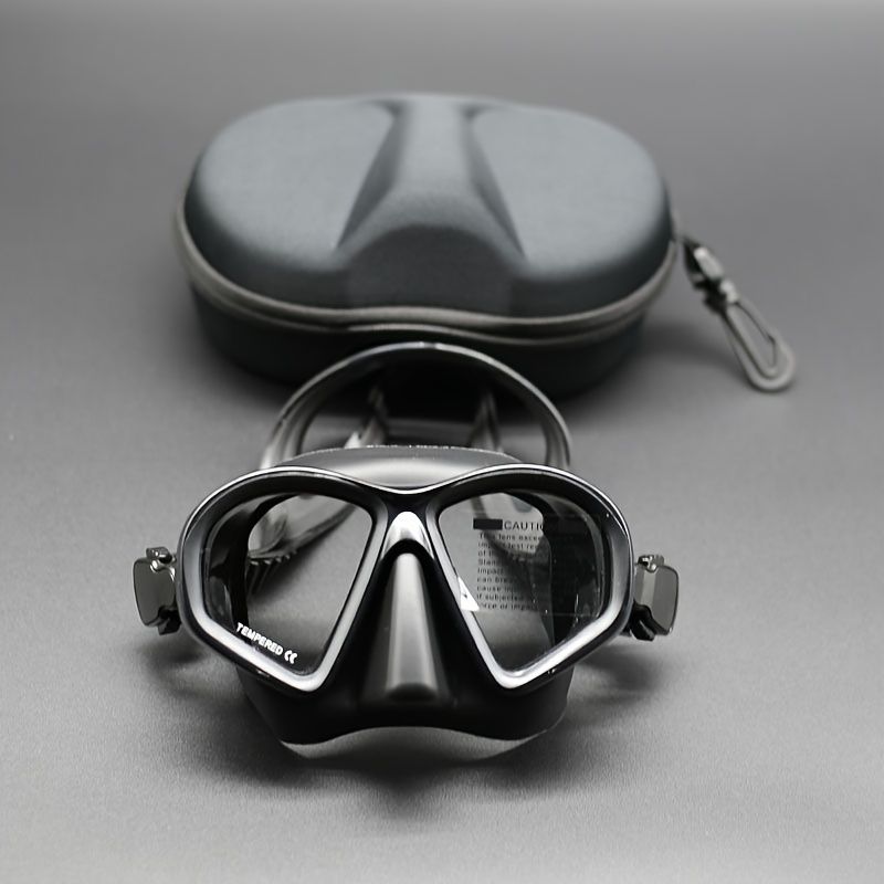Professional adult small face free diving mask snorkeling mask box set, high-definition tempered glass electroplated lens, no / with camera bracket base snorkeling mask, small face fishing hunting snorkeling seaside play mask equipment - Image 5