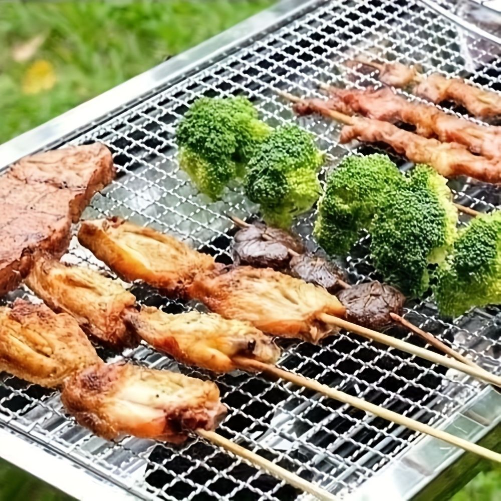 50 stainless steel barbecue skewers for outdoor picnics, perfect for outdoor barbecues, camping, and picnics. - Image 2