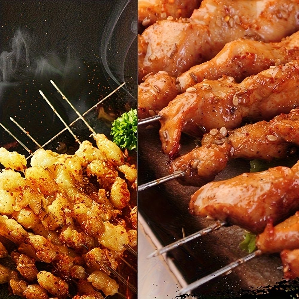 50 stainless steel barbecue skewers for outdoor picnics, perfect for outdoor barbecues, camping, and picnics. - Image 3