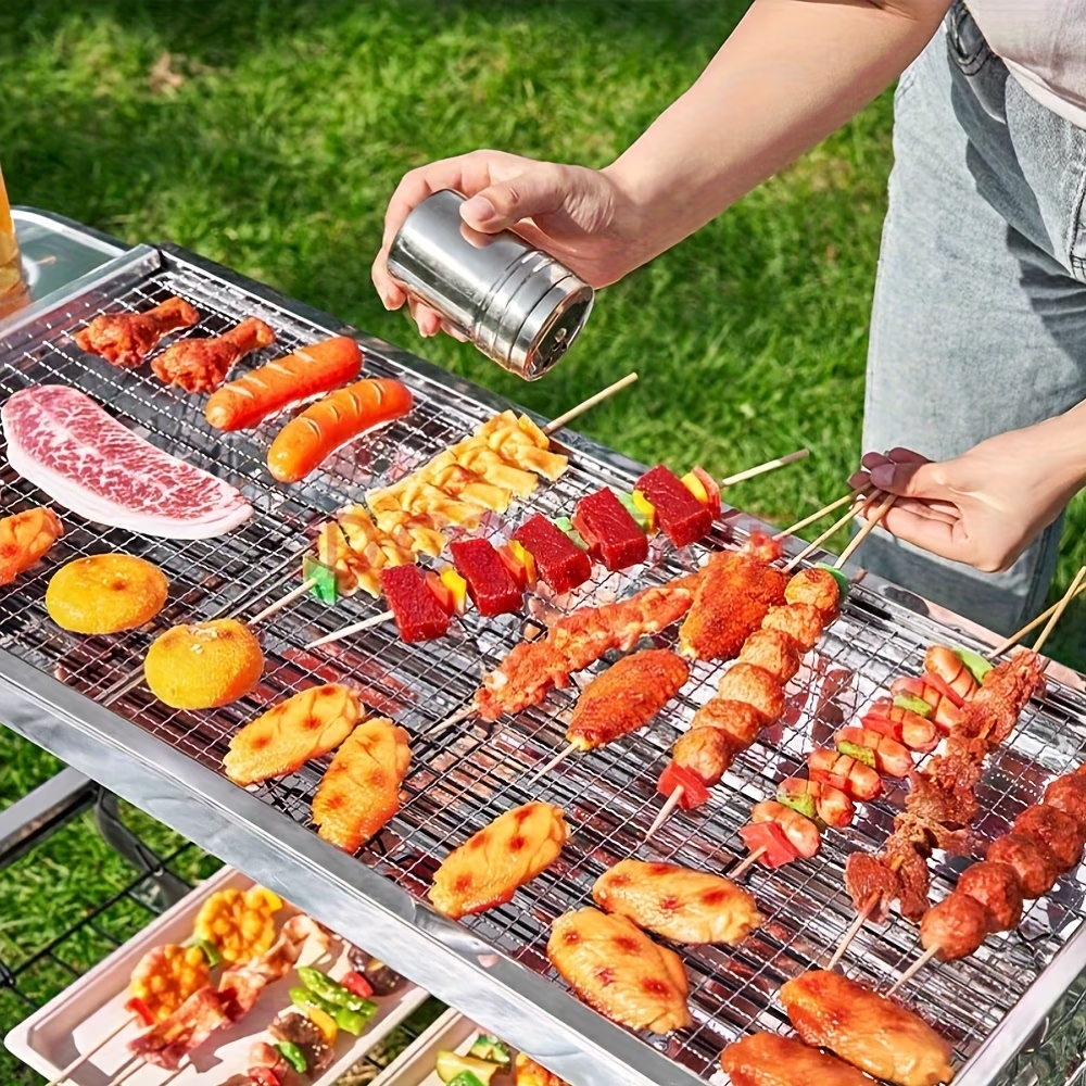 50 stainless steel barbecue skewers for outdoor picnics, perfect for outdoor barbecues, camping, and picnics. - Image 4