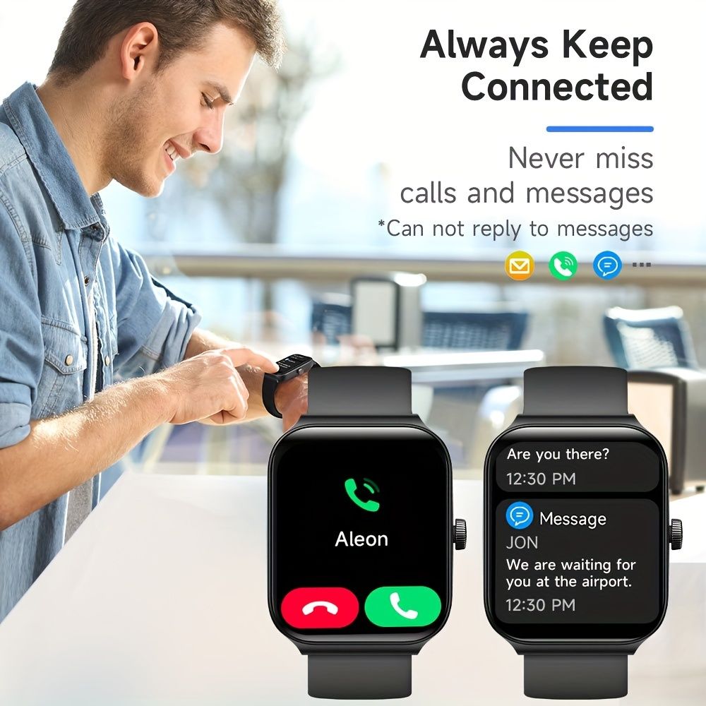 Smartwatch, men's and women's, 4.95cm fitness tracker, supports answering/making calls, wireless/睡Sleep tracking / 50 exercise modes, fitness watch, holiday gift, Valentine's Day gift - Image 3