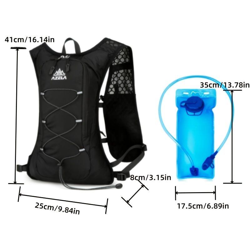 2-piece set (backpack + water bag) New outdoor sports water bag backpack, lightweight design, independent water bag compartment, hiking backpack, marathon water bag backpack, bicycle water bag bag - Image 2