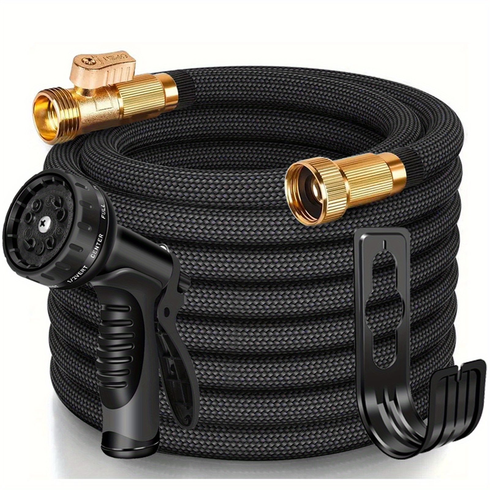 LOVFEN Garden Water Hose 30.49 meters, non-extensible lightweight hose, with nozzle, suitable for use in gardens, lawns, car washing and outdoor use - Image 3