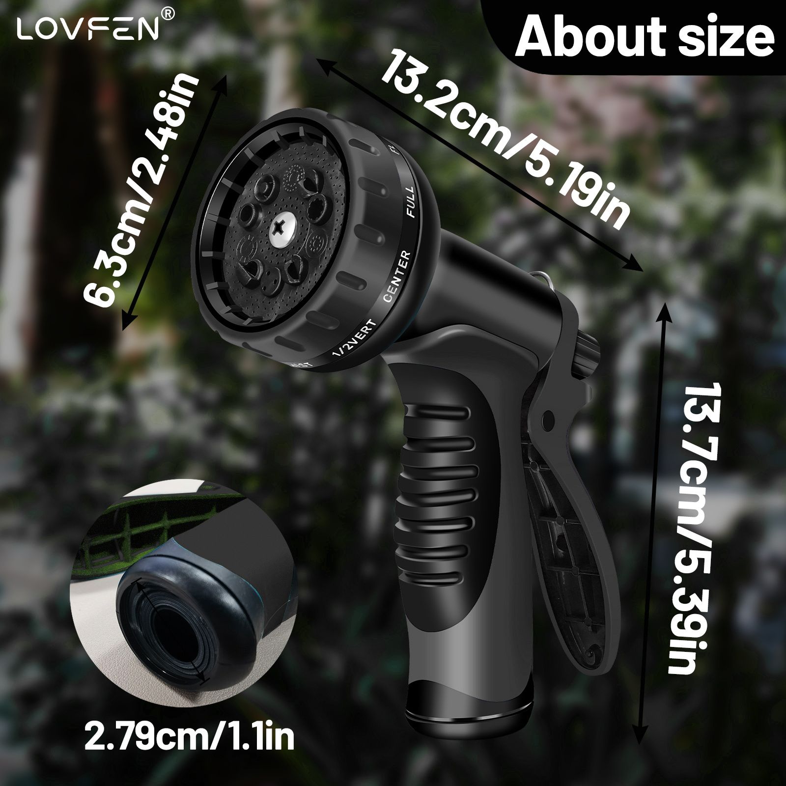 LOVFEN Garden Water Hose 30.49 meters, non-extensible lightweight hose, with nozzle, suitable for use in gardens, lawns, car washing and outdoor use - Image 5