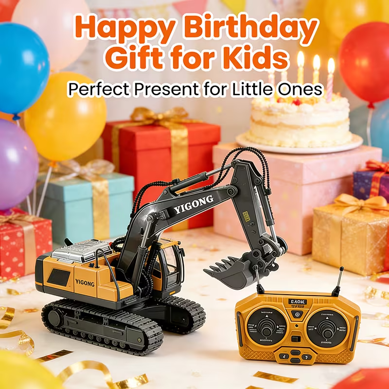 2.4G Remote Control Excavator Alloy Excavator Model Engineering Car Remote Control Car Boy Girl Unlimited Rotation - Larger 1/18 Scale Remote Control Excavator - Image 4