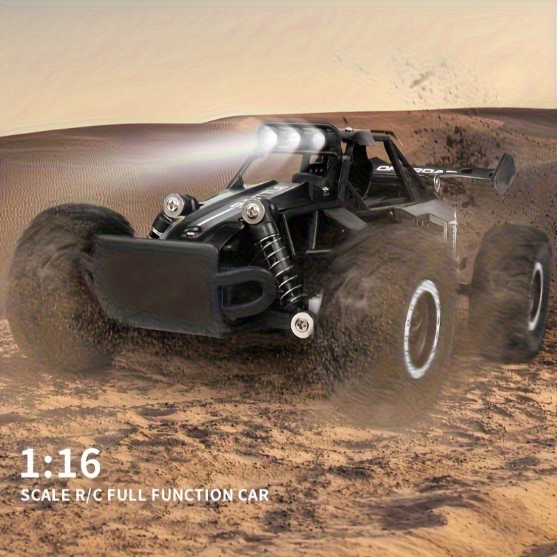All terrain electric toy car, 1:16 scale model car, 2.4GHz R / C off-road car, top speed of 20 km / h, with headlights and shock absorbers, suitable for birthday gifts for boys over 3 years old - Image 4