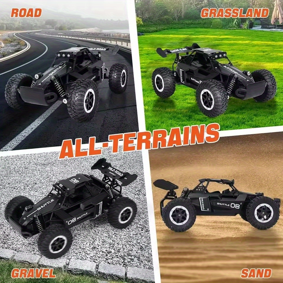 All terrain electric toy car, 1:16 scale model car, 2.4GHz R / C off-road car, top speed of 20 km / h, with headlights and shock absorbers, suitable for birthday gifts for boys over 3 years old - Image 6