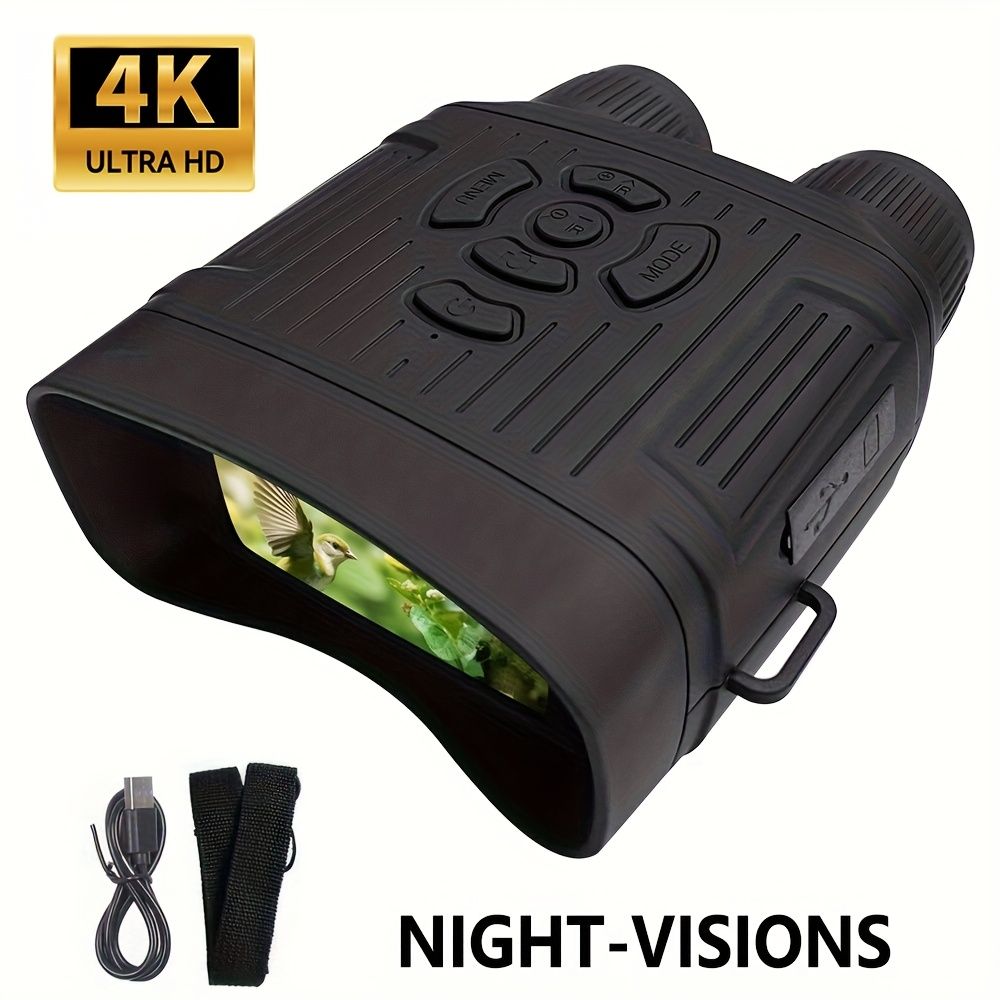 36 megapixel 4K night vision binoculars with infrared function, 7.62 cm high-definition screen, 10x magnification, infrared digital night vision camera can achieve 100% observation in complete darkness, suitable for hunting, farm monitoring, wildlife obse - Image 1