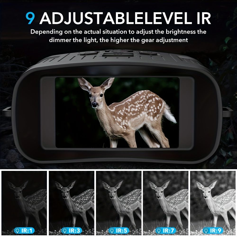 36 megapixel 4K night vision binoculars with infrared function, 7.62 cm high-definition screen, 10x magnification, infrared digital night vision camera can achieve 100% observation in complete darkness, suitable for hunting, farm monitoring, wildlife obse - Image 5