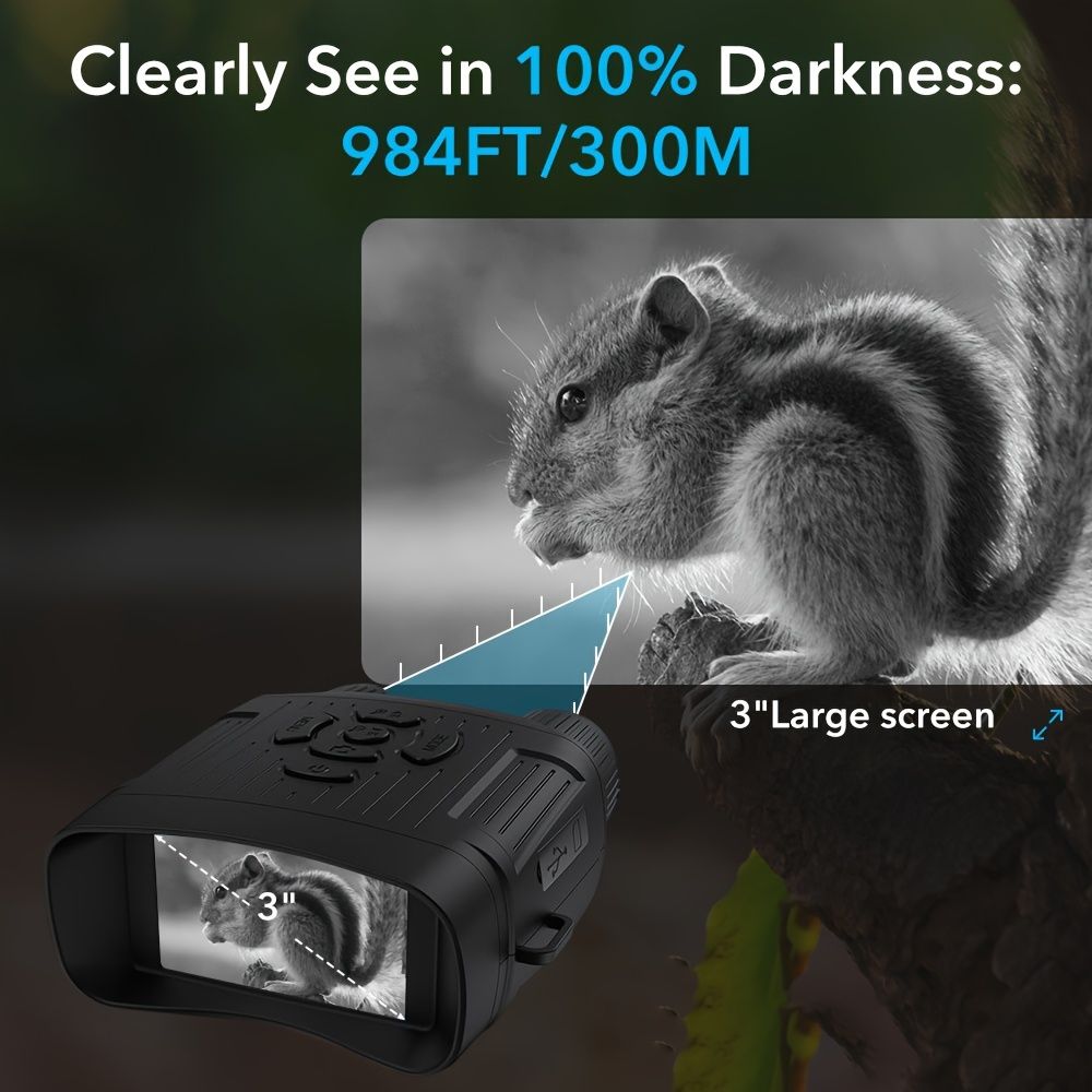 36 megapixel 4K night vision binoculars with infrared function, 7.62 cm high-definition screen, 10x magnification, infrared digital night vision camera can achieve 100% observation in complete darkness, suitable for hunting, farm monitoring, wildlife obse - Image 6