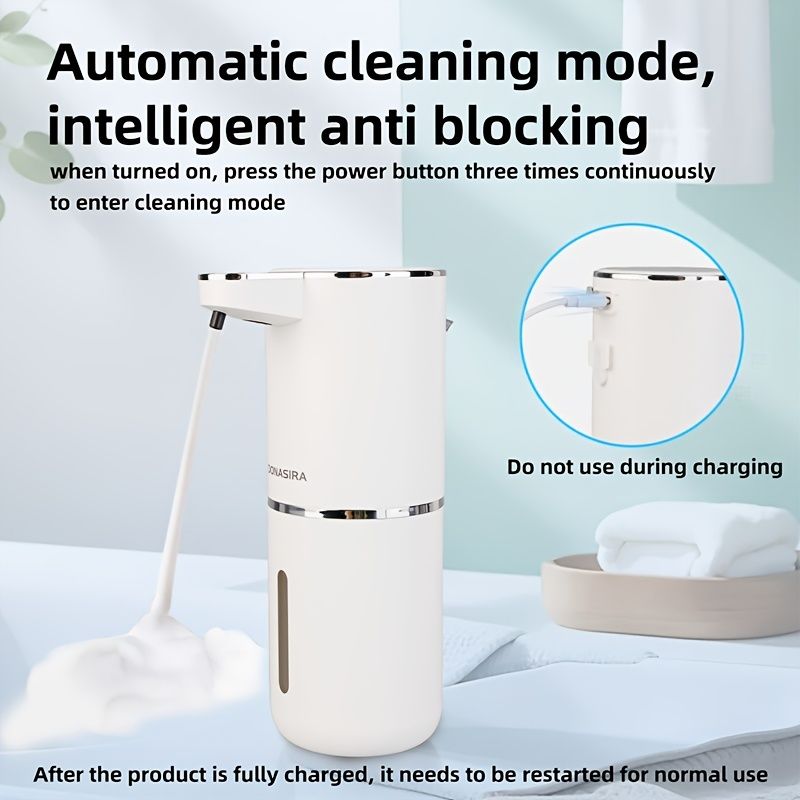 A 400mL bathroom liquid dispenser hand sanitizer sensor rechargeable wall-mounted automatic soap dispenser - Image 5