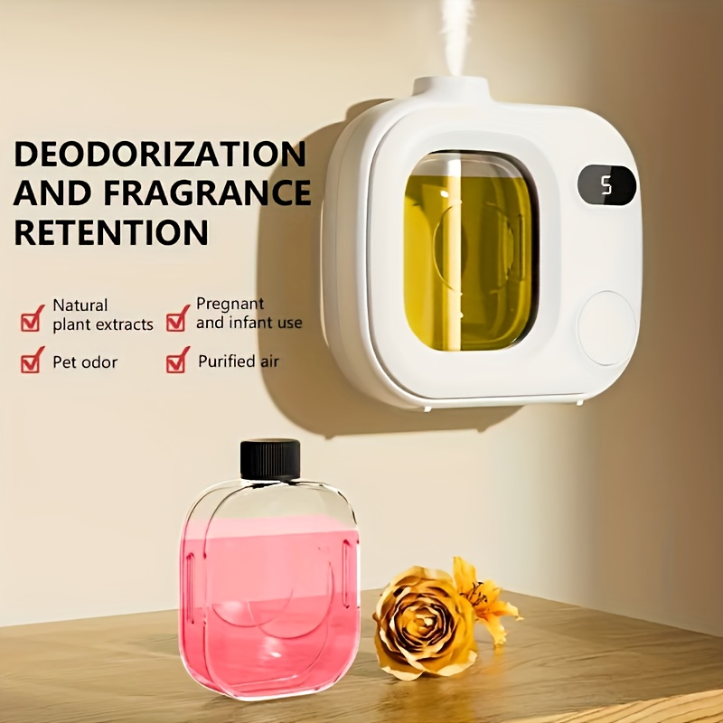 One-button switch, five adjustable intelligent aromatherapy diffuser - suitable for essential oils / perfumes, 500mAh rechargeable battery, USB charging, indoor air freshener, long-lasting home fragrance, smart diffuser with 5 adjustable timer, 500mAh USB - Image 6