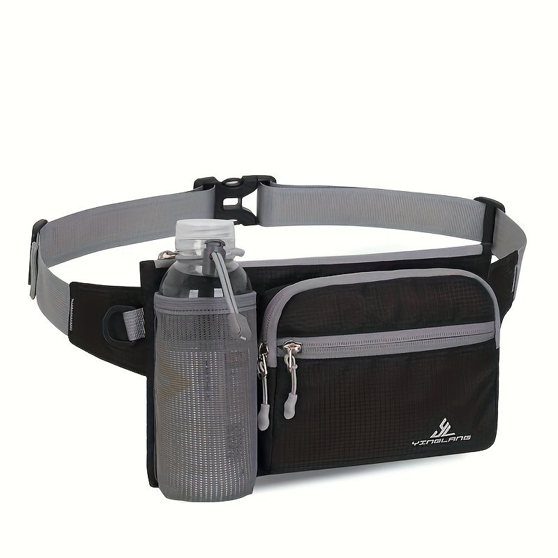 One pack sports outdoor leisure waist bag multifunctional can put water bottle belt bag waist mobile phone bag suitable for running fitness, shopping, hiking, school season, marathon competition and other scenes - Image 1