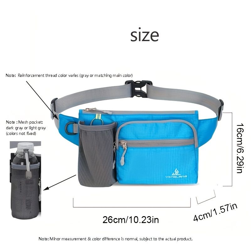 One pack sports outdoor leisure waist bag multifunctional can put water bottle belt bag waist mobile phone bag suitable for running fitness, shopping, hiking, school season, marathon competition and other scenes - Image 5