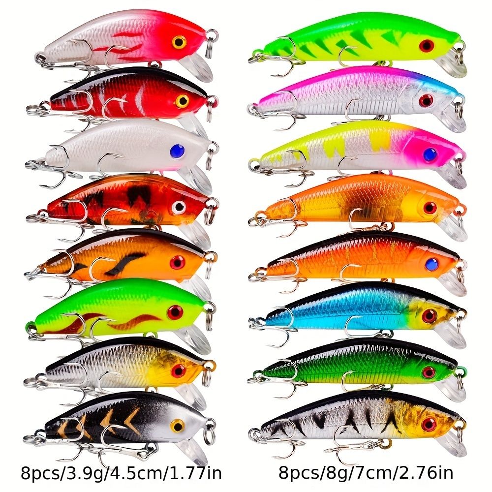 Proberos 20-piece fishing tackle set | hard bait set, suitable for striped bass and bass | scoop hook lure, minnow lure, jumper, pencil-shaped swim bait, fish hook, sea bass lure - Image 5