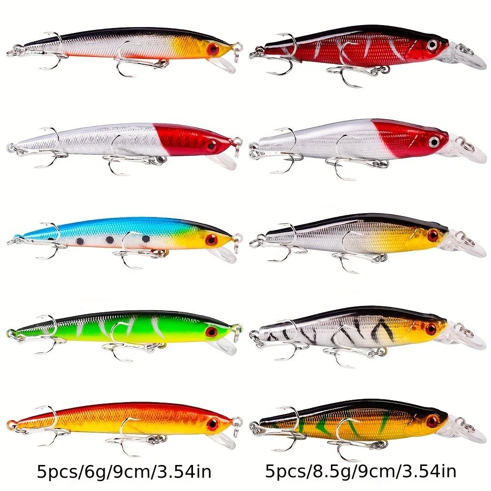 Proberos 20-piece fishing tackle set | hard bait set, suitable for striped bass and bass | scoop hook lure, minnow lure, jumper, pencil-shaped swim bait, fish hook, sea bass lure - Image 7