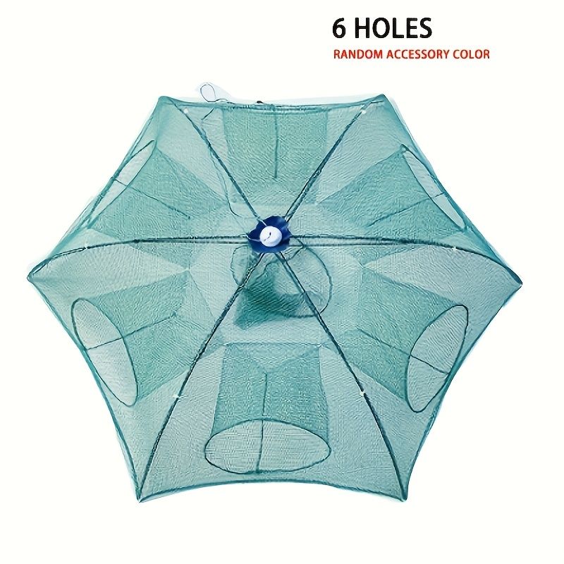 1 piece foldable hexagonal fishing net, various sizes - portable PA nylon net, suitable for mackerel, red crab, crab, etc. - dark green, easy outdoor fishing tool, suitable for Father's Day and holidays, fishing net - Image 5