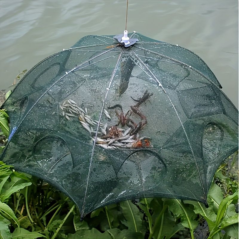 1 piece foldable hexagonal fishing net, various sizes - portable PA nylon net, suitable for mackerel, red crab, crab, etc. - dark green, easy outdoor fishing tool, suitable for Father's Day and holidays, fishing net - Image 7