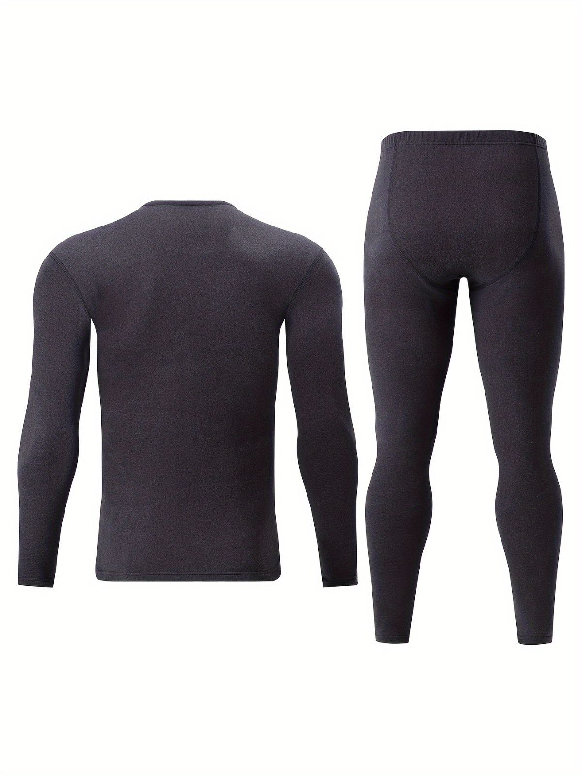Men's Thermal Underwear Set 2-Piece Long Sleeve Top & High-Waist Pants - Blue - Size 2XL(AU 2XL/EU54) - Image 8
