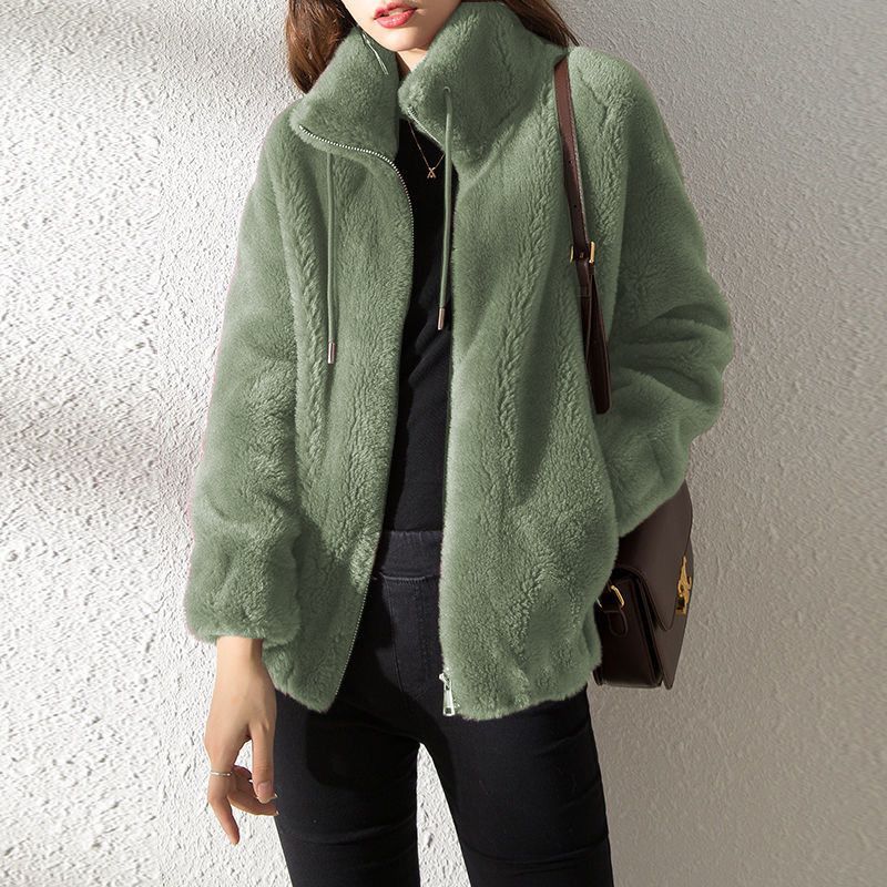 Women's  Faux Fur Jacket | Trendy & Warm Coat - Burgundy - Size 2XL(AU 2XL/EU54) - Image 8