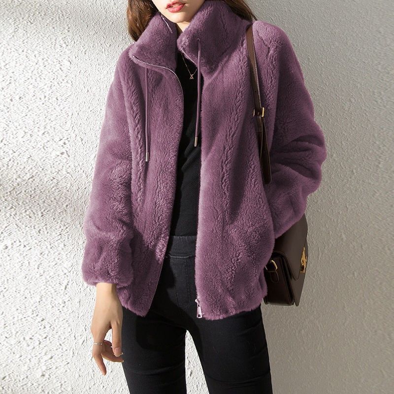 Women's  Faux Fur Jacket | Trendy & Warm Coat - Gray - Size S(AU S/EU46) - Image 1