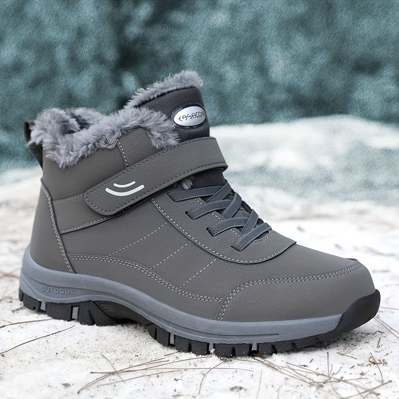Women's winter boots, couple style, autumn and winter, men's and women's outdoor sports high-top hiking shoes, women's warm, fleece-lined, thick, slip-resistant, abrasion-resistant, soft sole, old people's shoes, parents' shoes, large size, short boots, m - Image 6