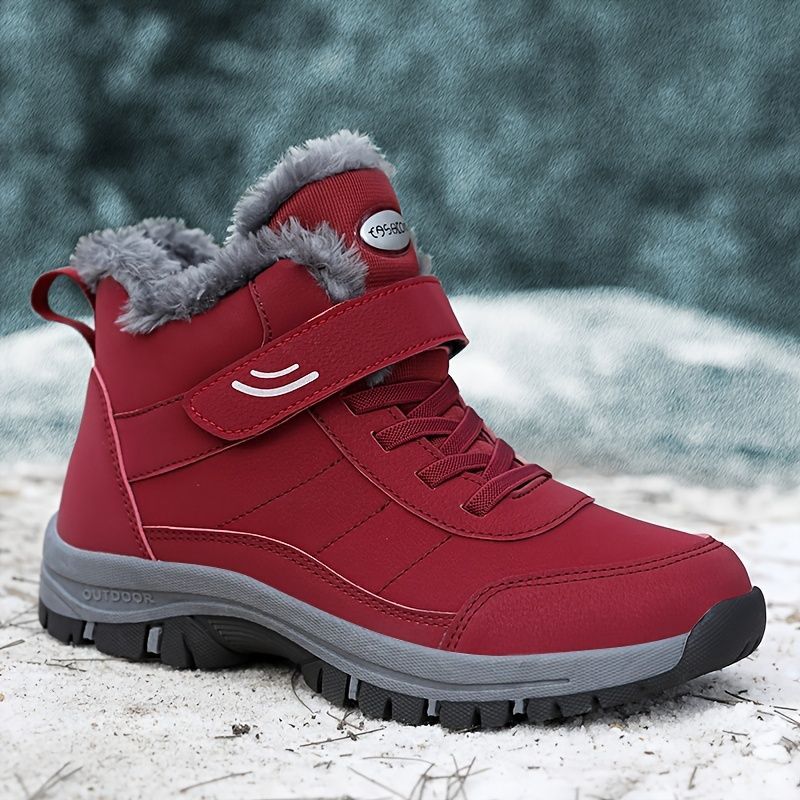 Women's winter boots, couple style, autumn and winter, men's and women's outdoor sports high-top hiking shoes, women's warm, fleece-lined, thick, slip-resistant, abrasion-resistant, soft sole, old people's shoes, parents' shoes, large size, short boots, m - Image 8
