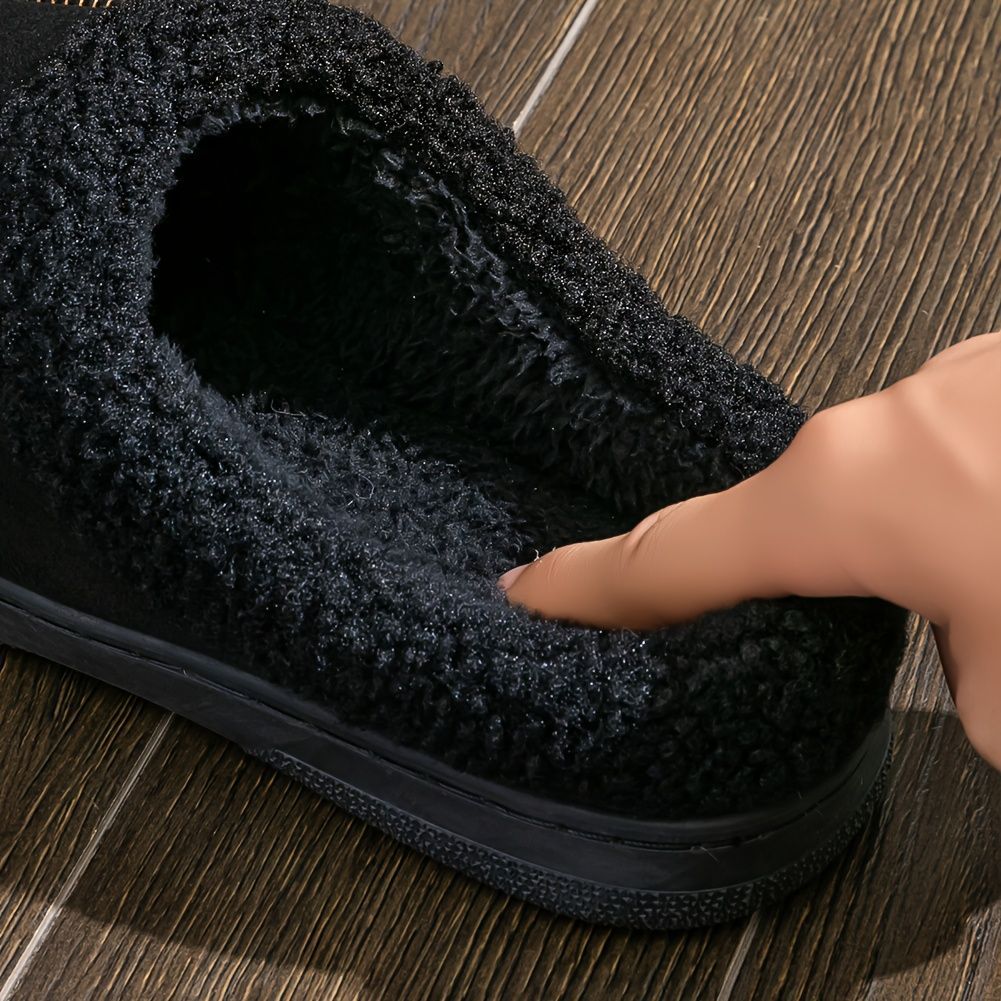Men's Suede Slippers with Fleece Trim - Blue - Size 7(AU7/EU40) - Image 6
