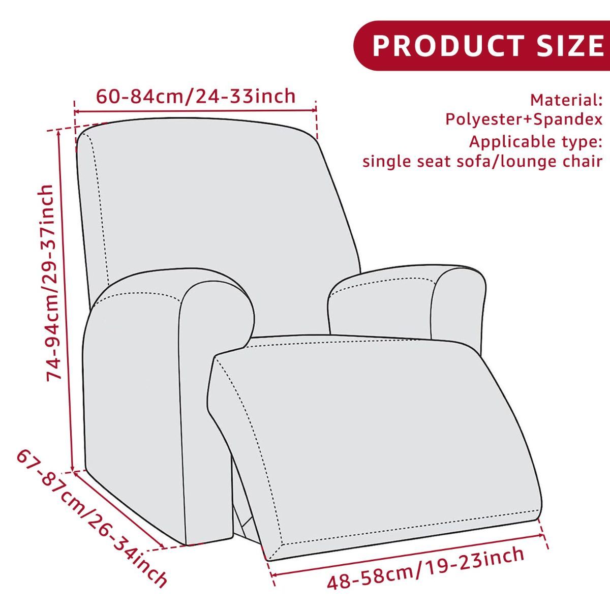 Recliner Cover Anti Scratch Lazy Recliner Chair Cover Protective Stretching Printed Reclining Chair Cover Sofa Slipcovers Convenient Elastic Reclining Chair Slipcover for Home - Turquoise - Size Three-seater - Image 2