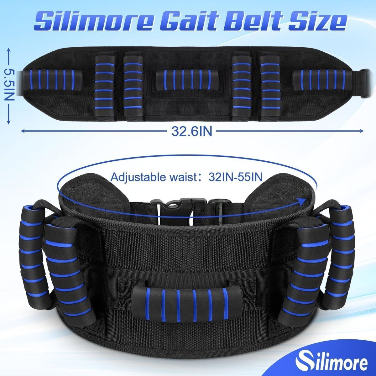 Gait Belt for Seniors with 7 Handles & Quick-Release Buckle | Gate belts medical for elderly, Gait Belt for Physical Therapy, Caregiver Assistance, Standing Support, Patient Transfer Belt - Image 2