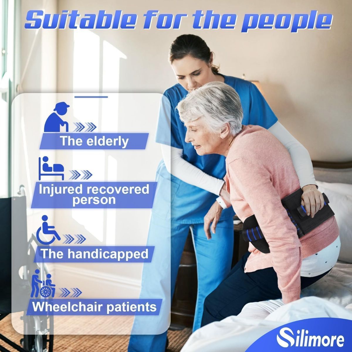 Gait Belt for Seniors with 7 Handles & Quick-Release Buckle | Gate belts medical for elderly, Gait Belt for Physical Therapy, Caregiver Assistance, Standing Support, Patient Transfer Belt - Image 4