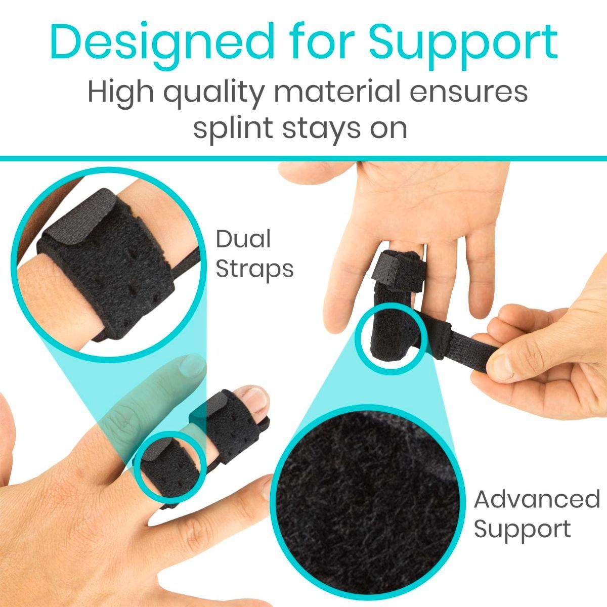 Finger Splint - Universal Finger Straightener - Broken and Trigger Finger Splints - Brace for Arthritis Pain and Support - Sprain Relief for Middle, Index, Ring, Pinky Fingers - Beige - Size 2 Pack - Image 7